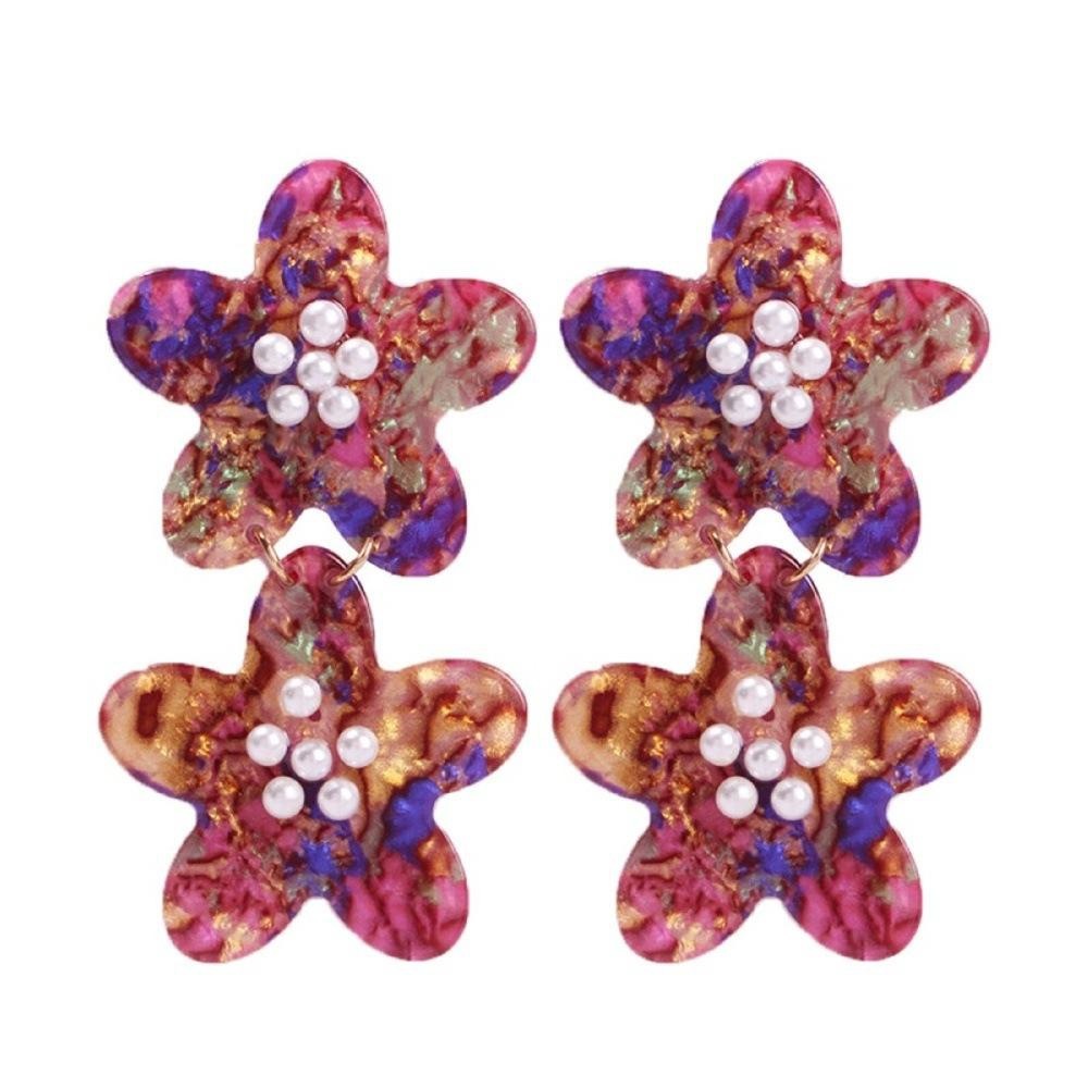 New Anthropologie purple mixed color earrings